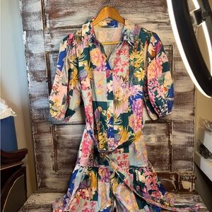 Floral Patchwork Midi Dress